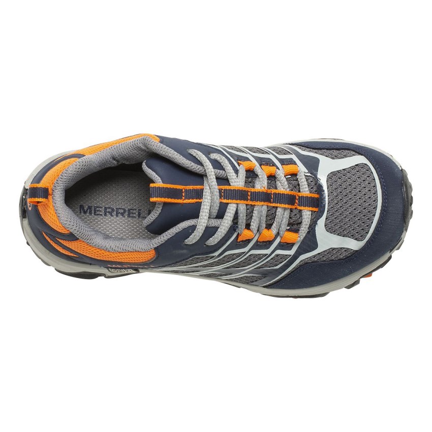 Basket Merrell Moab FST Low Waterproof Bleu Marine/Grise Enfant | N.V.ZRGP